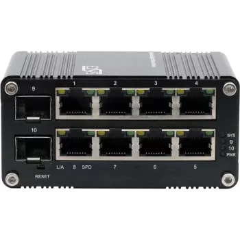 Hallatav Gigabit-lüliti Exsys EX-62035M-SFP — 8 Gigabit RJ45 + 2 SFP-porti, veebihaldusega
