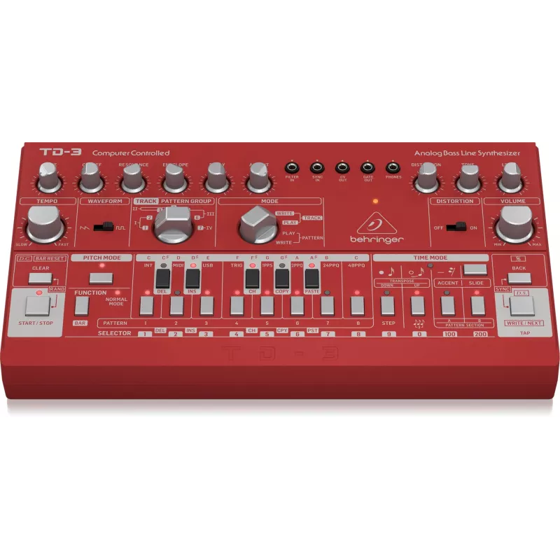 Analoogsüntesaator Behringer TD-3-RD Punane 9V DC