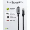 Ethernet-kaabel USB-C 3.2 Gen2 pesa > RJ-45 pistik (must/hõbedane, 5 meetrit, punutud tekstiilümbris)
