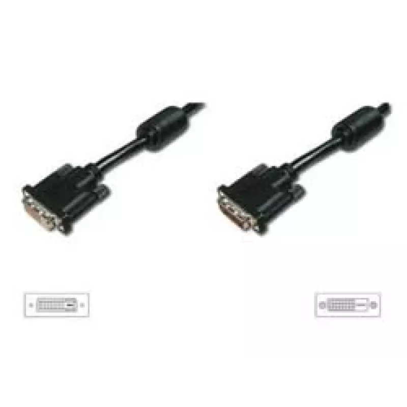 DIGITUS DVI-D pikenduskaabel 2 m, DVI-D to DVI-D, must