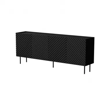 Kummut cama meble LUCCA 4D, 200×40×80 cm, must, puitlaastplaadist korpus