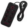Pikendusjuhe MACLEAN MCE391 B – 6 pistikupesa, 4×USB-A + 1×USB-C, 110–240V, 2500W, 3 m kaabel, must