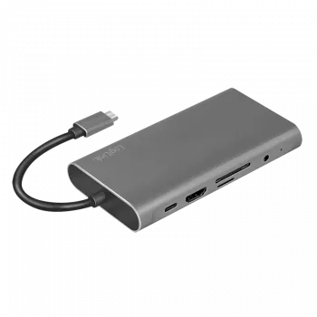 LogiLink UA0383 Sülearvuti dokkimisjaam ja pordireplikaator Juhtmega USB 3.2 Gen 1 (3.1 Gen 1) Type-C Hõbedane (UA0383)