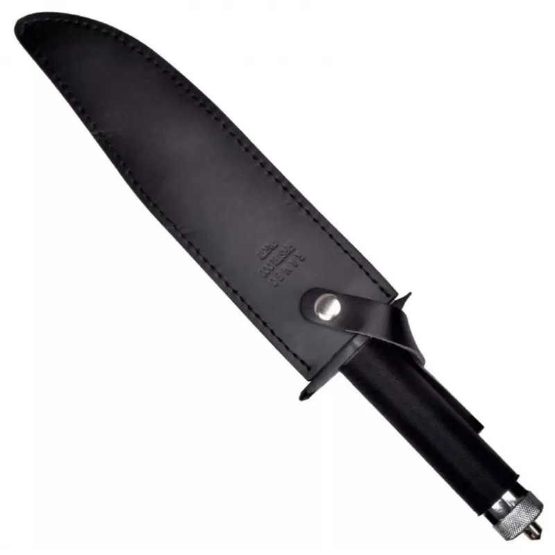 Fikseeritud ellujäämisnuga cinema classic CC-H2 — 400 mm üldpikkus, 250 mm terasest tera, sile ja sakiline, must käepide, kaasas nahast tupp