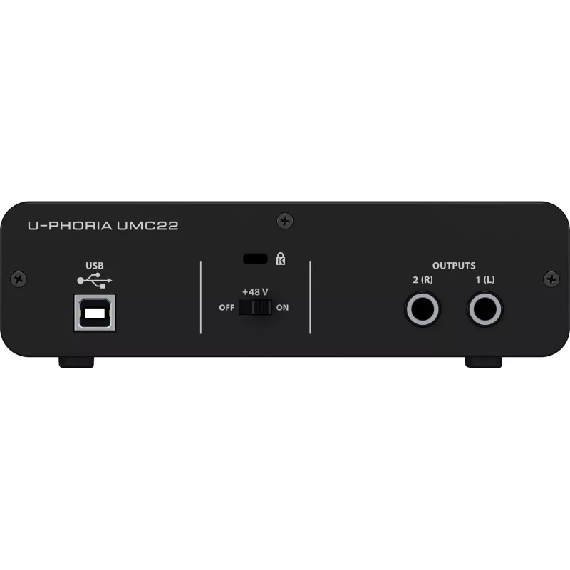 Behringer UMC22 lisamuusikaseade kontserdi-/stuudioeelvõimendi