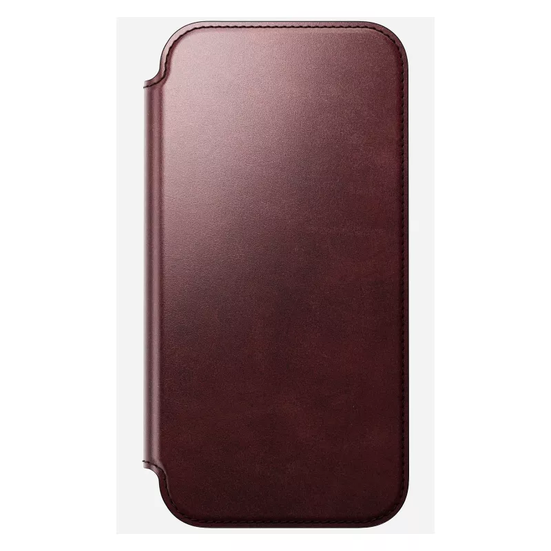 Mobiiltelefoni ümbris Nomad Modern Leather Folio iPhone 17 Pro Max jaoks — nahk, TPU, PC, alumiinium, Burgundia, 16 cm (6,3 tolli)