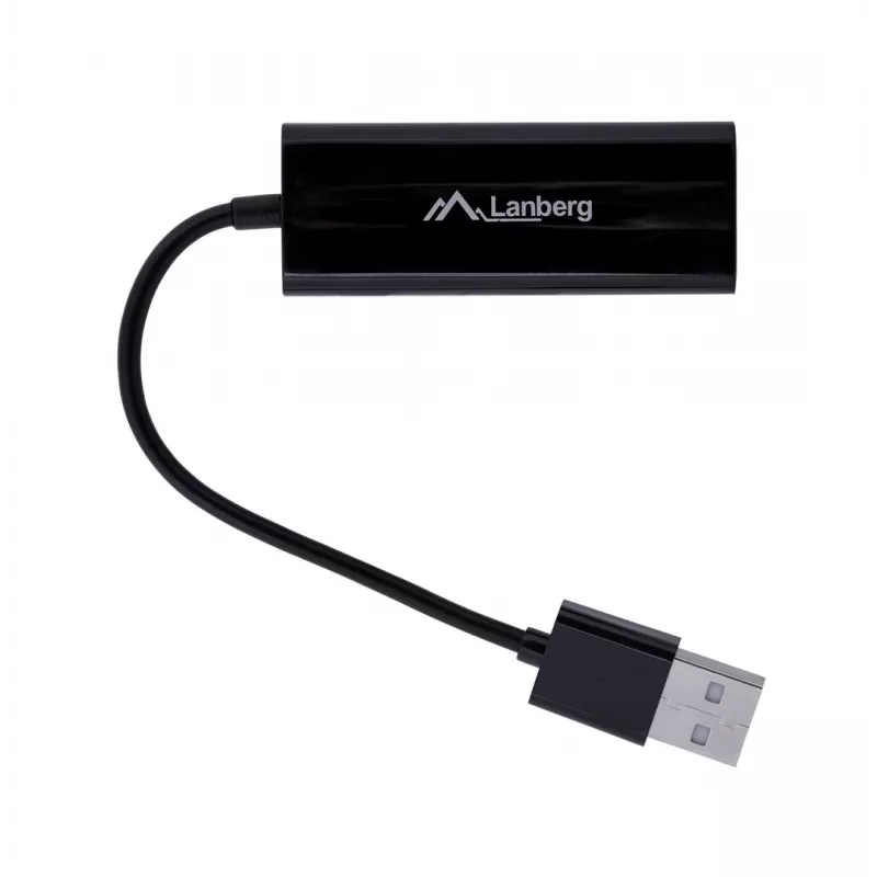 Võrguliidese kaart LANBERG NC-0100-01 USB 10 Gbit/s, hot-swap, kaabel 0,15 m, must