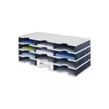 styro styrodoc trio - Polystyrol - Schwarz - Grau - 12 Schublade(n) - 723 mm - 293 mm - 331 mm