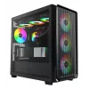 Montech X5M (B) Micro Tower PC-korpus — Micro‑ATX/Mini‑ITX, 3×120 mm ees, 1×120 mm taga, toetab ATX-toiteplokki, 2×3,5-tolline + 4×2,5-tolline, must