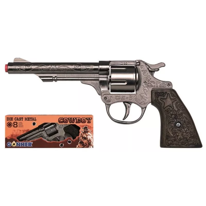 Mängukarjakrevolver Pulio GONHER 80/0 metallist 8 padrunit