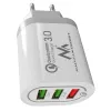 Seinalaadija MACLEAN MCE479W — 3-pordiline USB-kiirlaadija, koguvõimsus 18 W