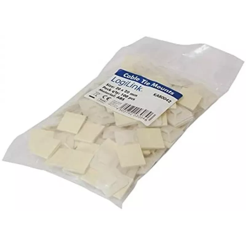 Kaablisideme kinnitus LogiLink KAB0042 Beež ABS 100 tk