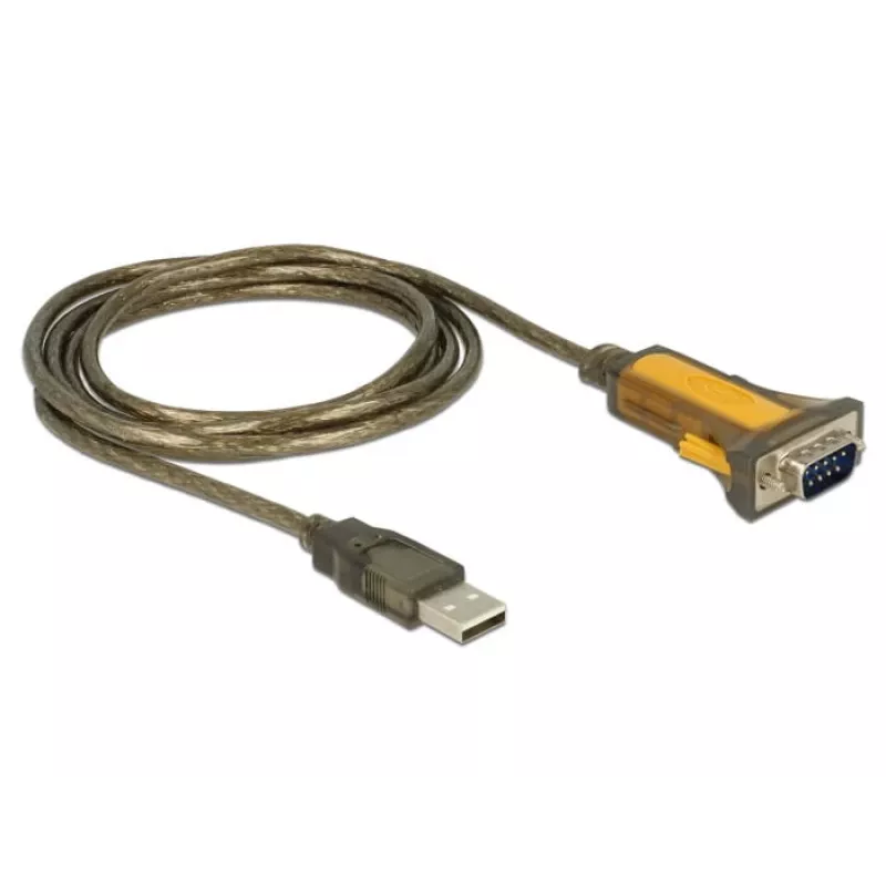 Jadakaabel DeLOCK 65840 USB Type-A DB-9 1,5 m Must Kollane