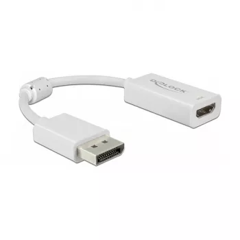 Video kaabli adapter DeLOCK 63936 DisplayPort HDMI-le 0,1 m valge