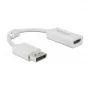 Video kaabli adapter DeLOCK 63936 DisplayPort HDMI-le 0,1 m valge