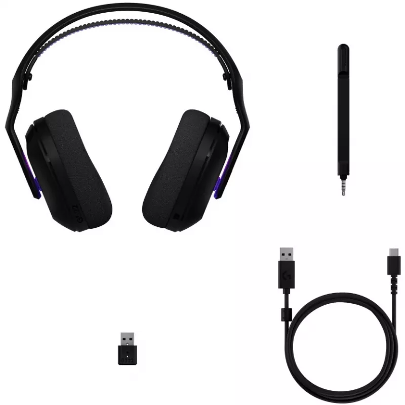 Logitech G G522 LIGHTSPEED juhtmevaba mängupeakomplekt LIGHTSYNC RGB mikrofoni ja täiustatud sünkroniseeritud heliga – kolmikühendus