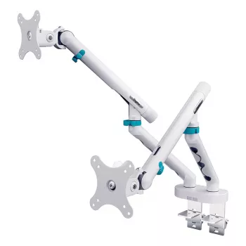 Monitor mount DIGITUS Dual design for 2×35 inch screens, clamp, 2×10 kg, VESA 75–100, tilt -45–90°