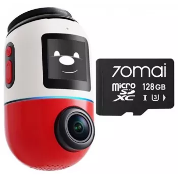 Dash Cam 70mai Omni X800 4K koos 128 GB 70mai SD-kaardiga, punane