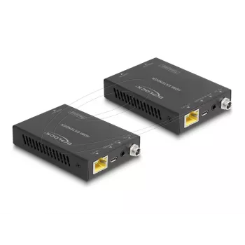 AV-saatja ja -vastuvõtja komplekt DELOCK 65955 — Cat6/Cat6a HDMI pikendaja, kuni 3840×2160, juhtmega, Micro-USB B toide
