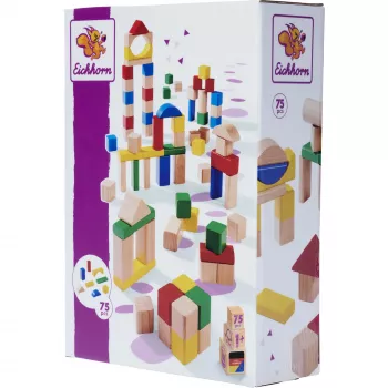 Eichhorn Holzbausteine Bunt/Natur (75 osa)