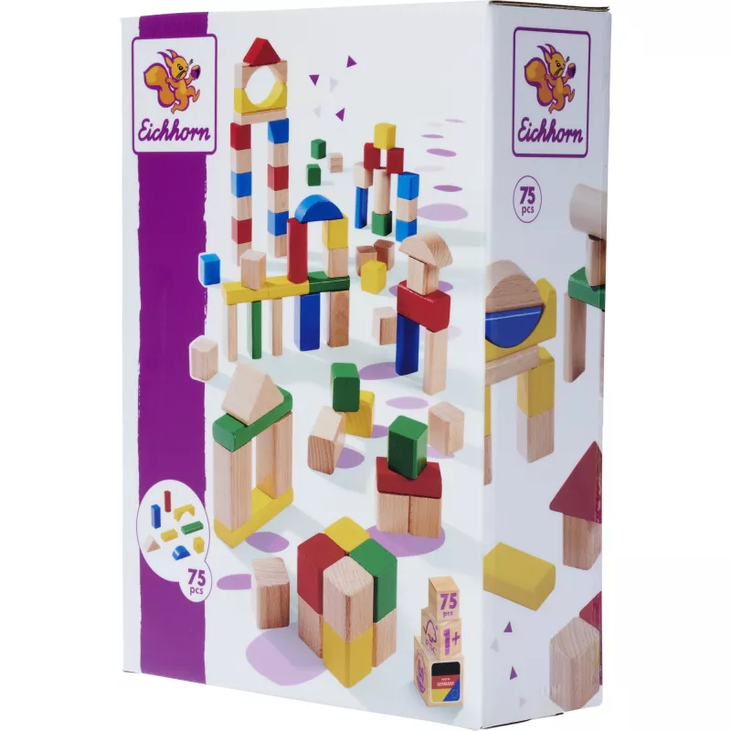 Eichhorn Holzbausteine Bunt/Natur (75 osa)