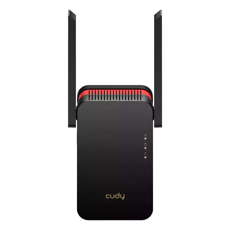 Wi‑Fi signaalivõimendi Cudy RE3000 2400–5000 MHz, 802.11ax/ac/n/g/b/a, Ethernet 100 Mbps, välisantenn, must/punane