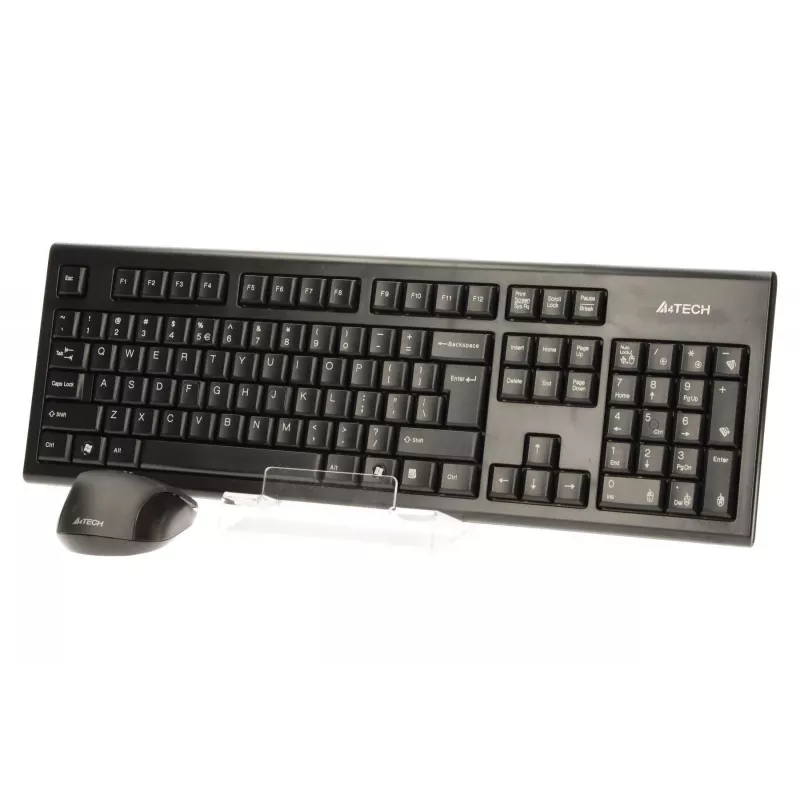 A4Tech 7100N lauaarvuti klaviatuur koos hiirega, RF juhtmevaba, QWERTY, inglise, must