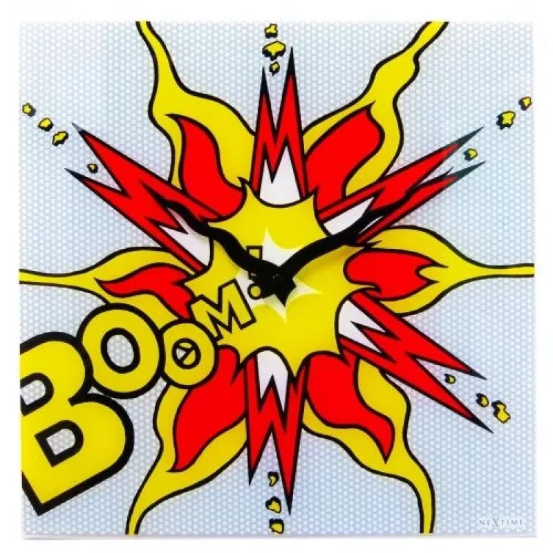 NeXtime kell 8173 Boom, 43x43 cm, Seinale , Punane/ Kollane/ Valge