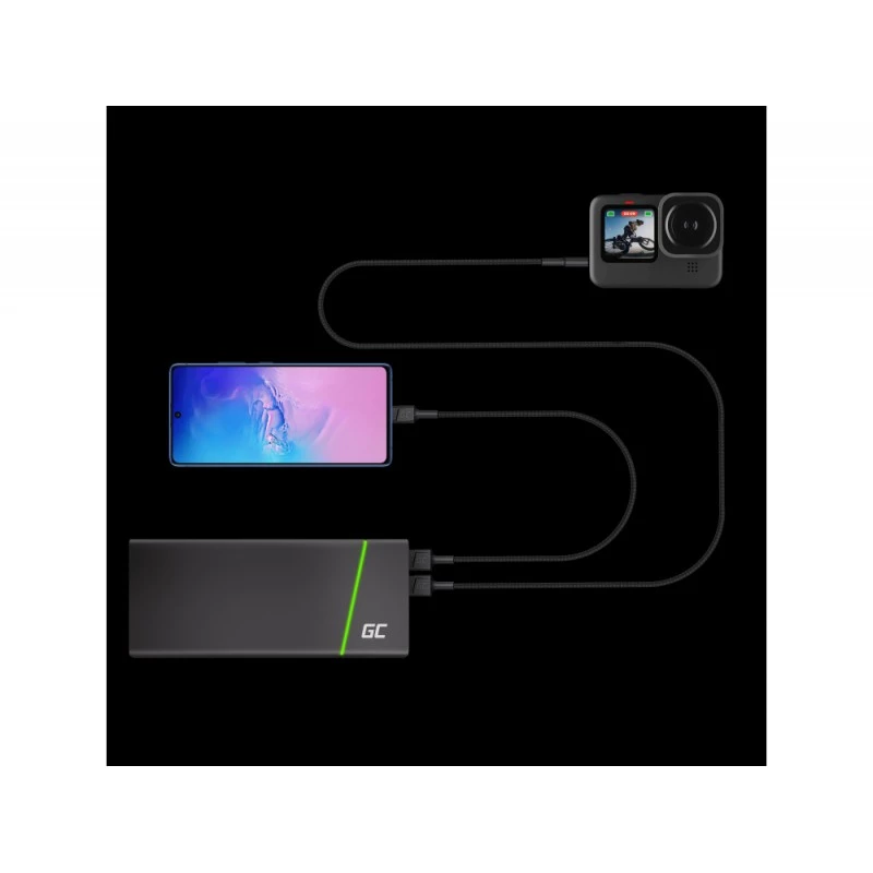 USB-kaabel roheline Cell KABGC22 USB 2.0 1,2 m USB A USB C Must