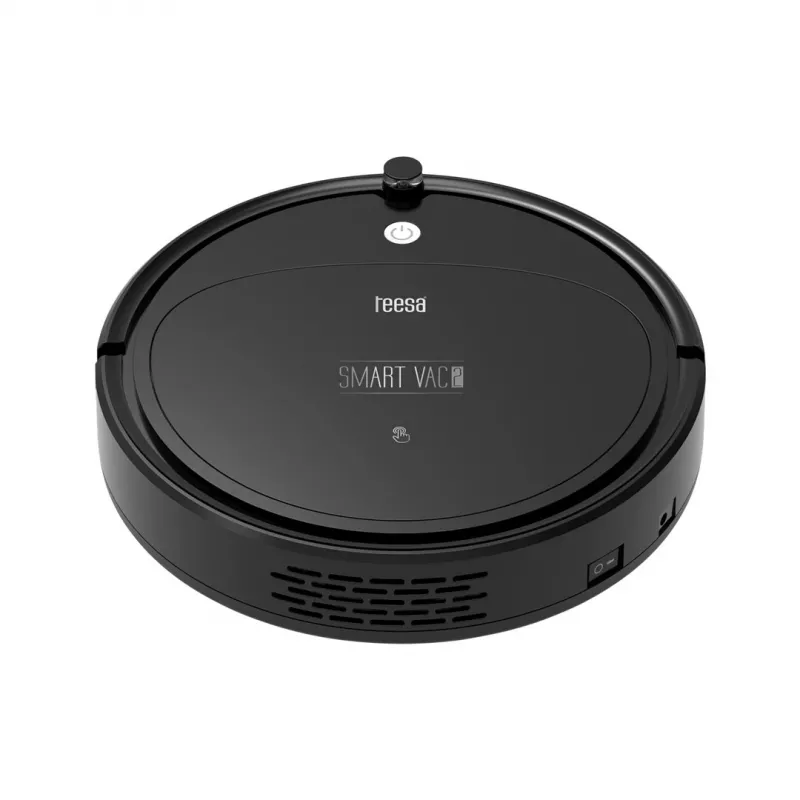 Robottolmuimeja TEESA Smart VAC 2 — ümmargune, must, 1000 Pa imemisvõimsus, 9,6 V / 2000 mAh liitiumaku, 0,2 L tolmumahuti, Wi‑Fi, automaatne tagasipöördumine