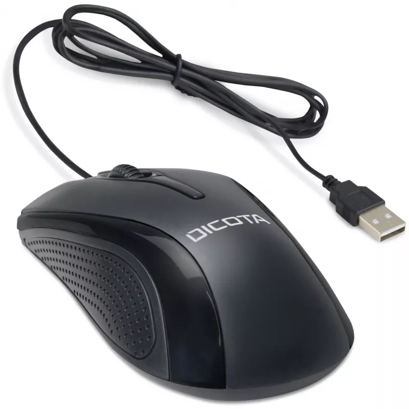 DICOTA - Hiir - parema- ja vasakukäeline - Laser - 3 nuppu - Juhtmega - USB - Must (D32011)