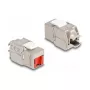 DeLOCK Keystone-moodul RJ45-pistik LSA-le Cat.6A tööriistavaba punase tolmukattega