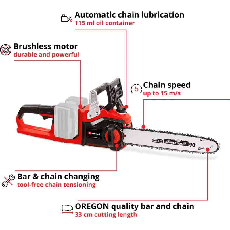 Einhell GE-LC 36/35 Li-Solo Must, Punane