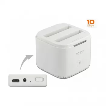 Dokingujaam DeLOCK USB USB-C™ 3.2 kahe 2,5-tollise SATA HDD/SSD jaoks