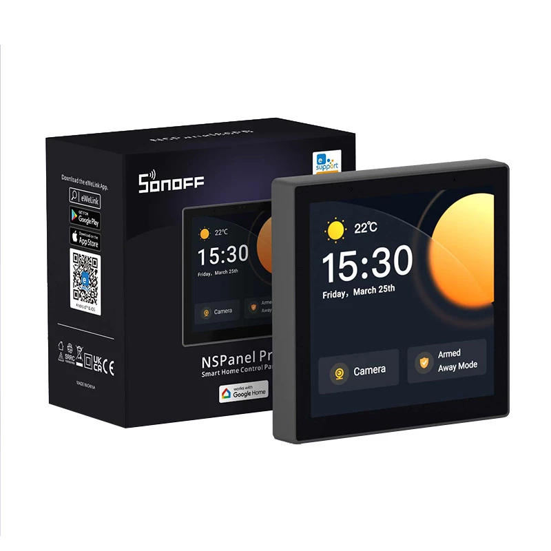 Seinale paigaldatav nutikas juhtpaneel Sonoff NSPanel Pro — Wi‑Fi, Bluetooth, ZigBee tugi, mudel NSPanel86PB