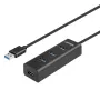 UNITEK Y-3089V01 liidesejaotur USB 3.2 Gen 1 (3.1 Gen 1) Type-A 5000 Mbit/s Must