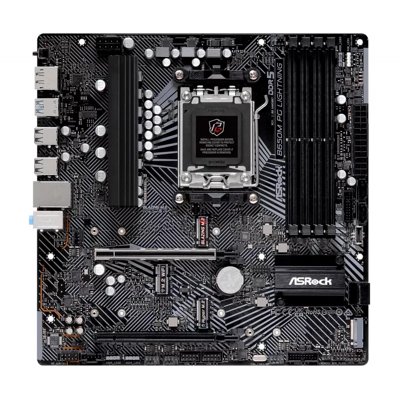 ASRock B650M PG Lightning AM5 Micro-ATX emaplaat