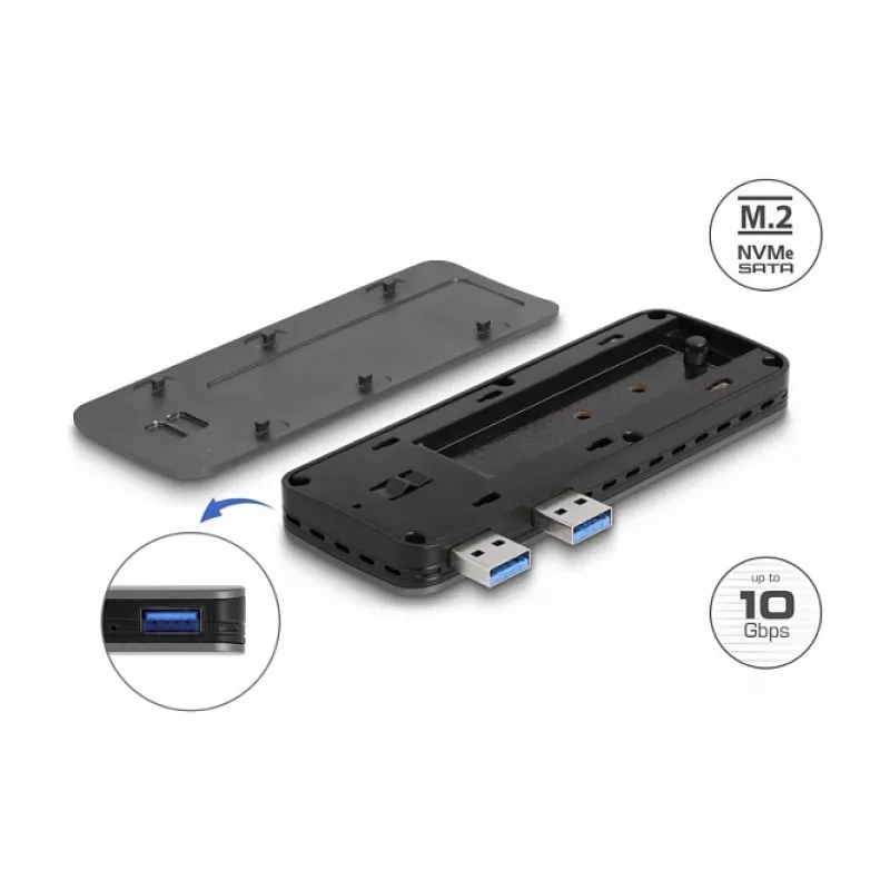 SSD-korpus DeLOCK USB 3.2 Gen 2 PlayStation 5 jaoks M.2 NVMe tööriistavaba