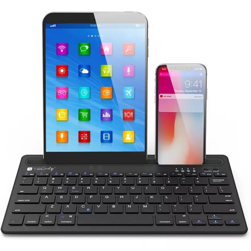 Techly ICTBK102U klaviatuur universaalne Bluetooth QWERTY inglise must