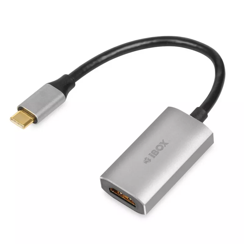 IBOX USB-C–HDMI-adapterkaabel, mudel IACFAK, USB-C (isane) HDMI-le (emane), 4K 60 Hz, sirged pistikud, hõbedane