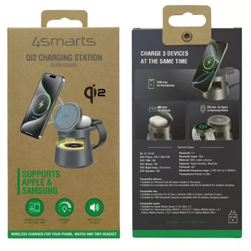 Juhtmevaba laadija 4smarts 541327 USB USB-C siseruumidesse hall