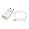 Laadija iBOX C-41 USB 2A, 1 USB-port, microUSB-kaabel, valge