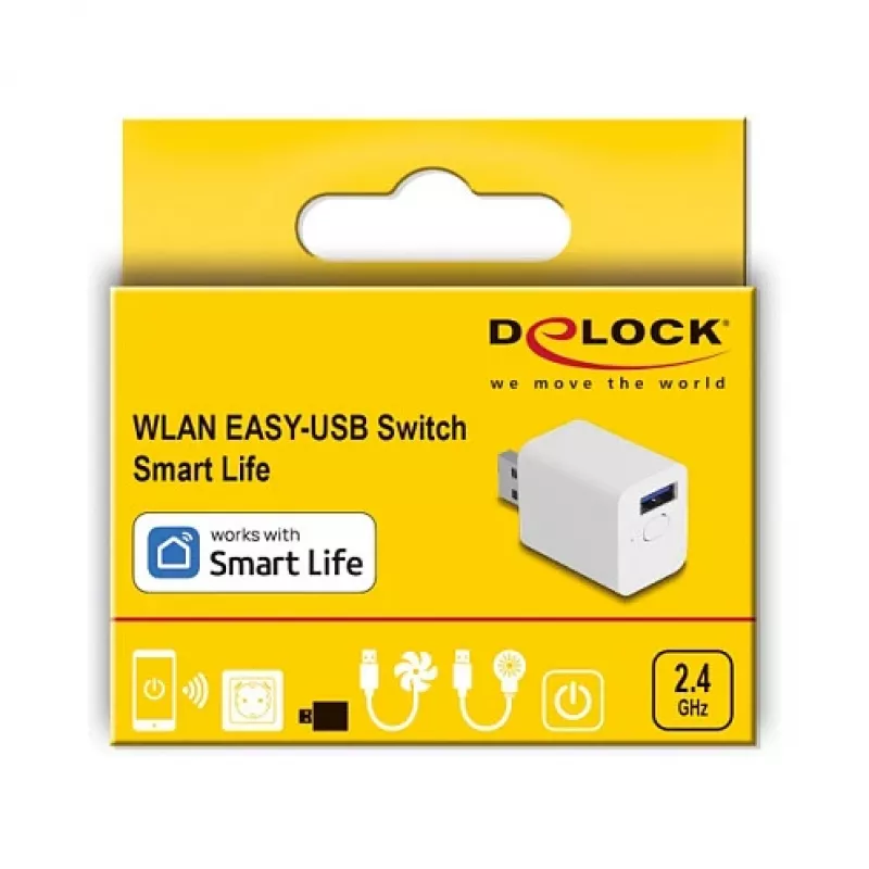 Nutipistik DELOCK 11832 — siseruumide Wi‑Fi nutipistik, 2 A, 2400 MHz, valge