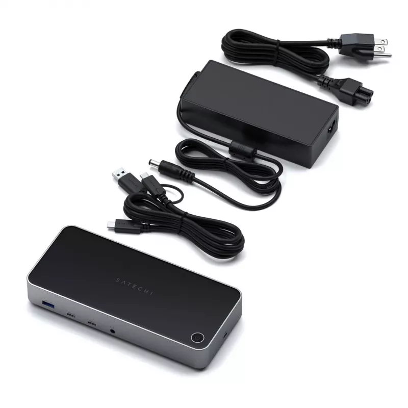 Satechi Triple 4K Display Wired Dock Must Hõbedane 4K Ultra HD 60 Hz