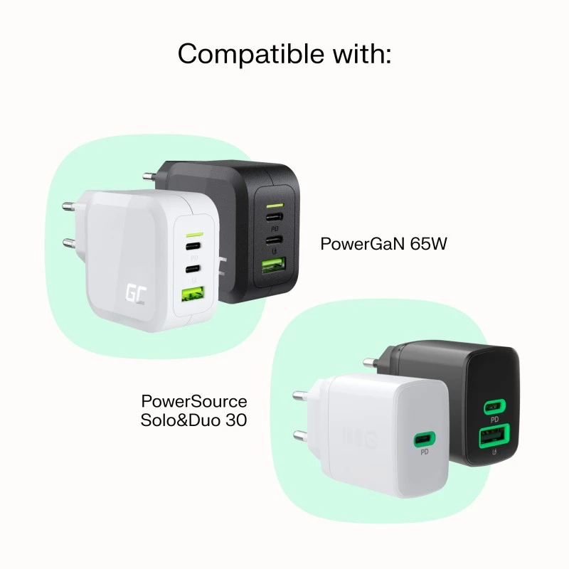 Kaabel USB-C-USB-C PowerStream 100W punutud 1,2m valge