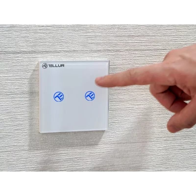 Nutikas WiFi-lüliti Tellur SS2N — 2 porti, koguvõimsus 1800 W, 10 A kanali kohta