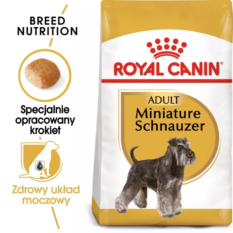 Kuiv koeratoit Royal Canin Miniature Schnauzer Adult, linnuliha, 3 kg, väikestele tõugudele