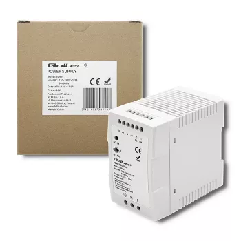 Qoltec 50914 DIN-liistu toiteplokk | 90W | 12V | 7,5A | Valge | Õhuke