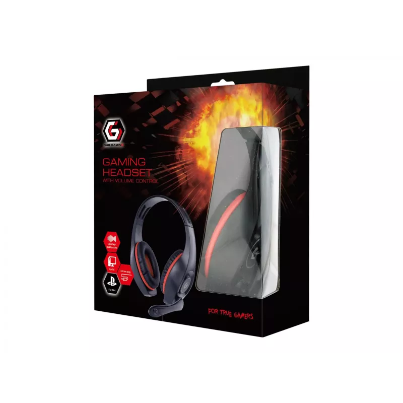 Mängupeakomplekt GAMING/PUNANE/MUST GHS-05-R Gembird