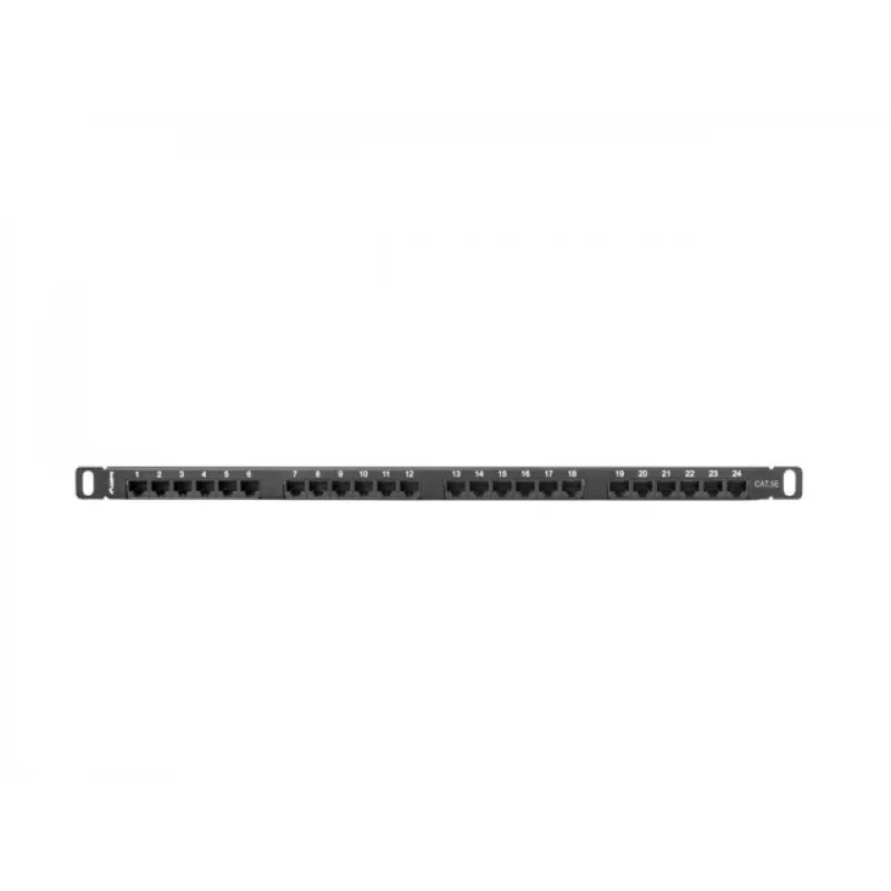 Lanberg PPU5-0024-B - RJ-45 - Cat5,Cat5e - Must - Metall - Rackipaigaldus - 0,5U (PPU5-0024-B)